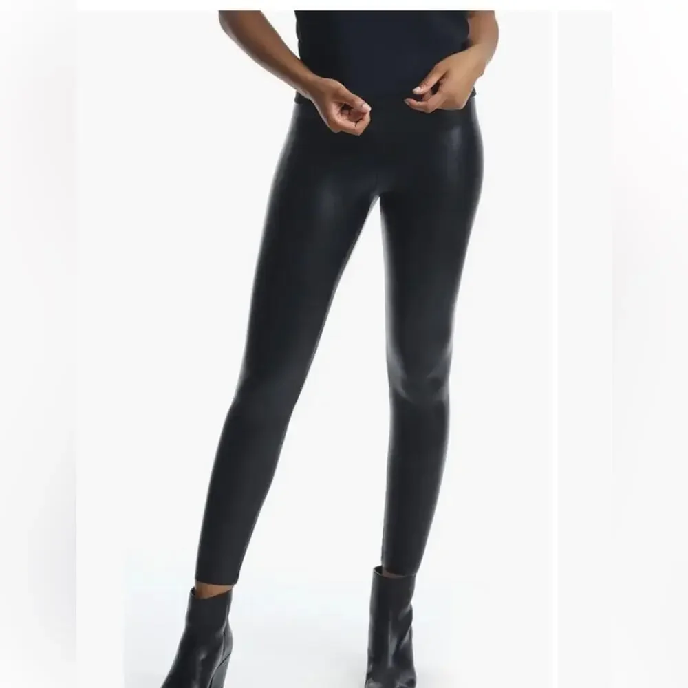 Commando Perfect Control Faux Leather High Rise Moto Legging Pants Size L
